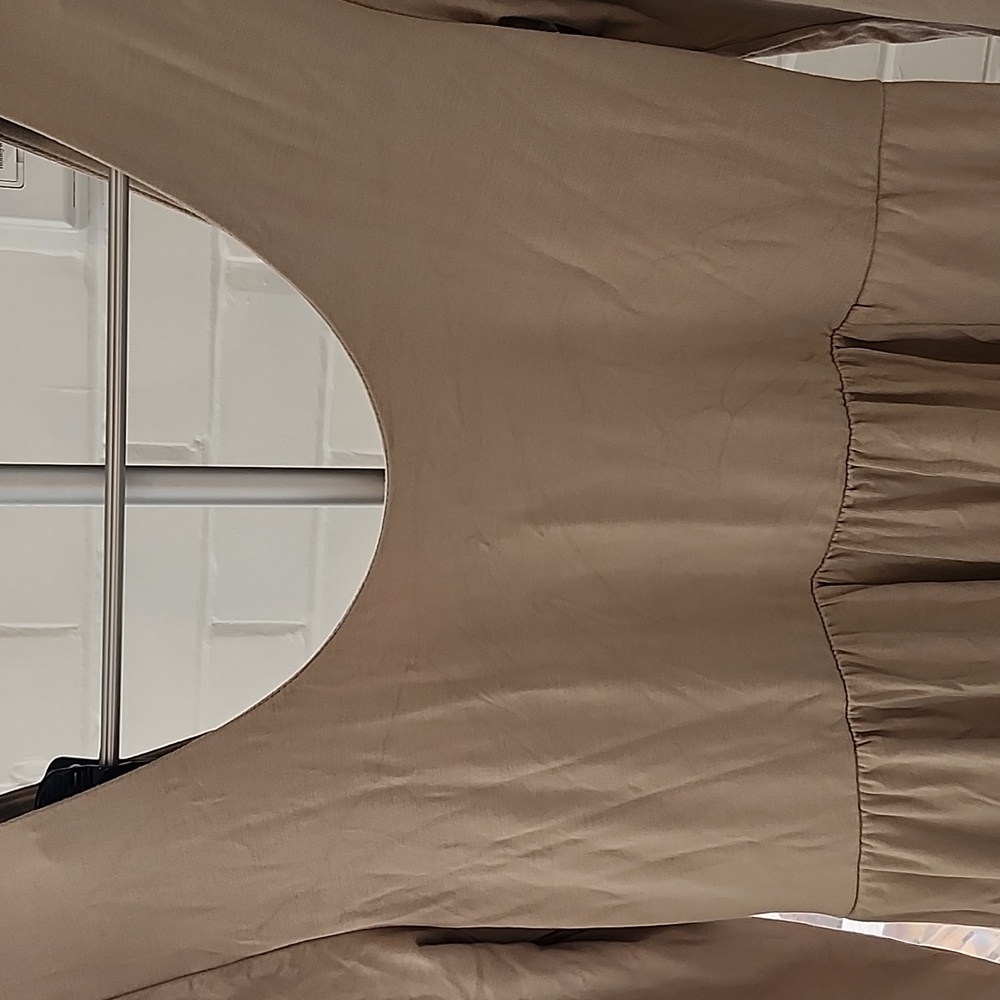 Tan Long Sleeve Dress, Xs - Picture 4 of 13